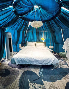 Blue Oasis: Inside the Luxurious and Serene Glamping Pod at Earth Haven